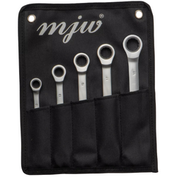 Komplet klucze płasko oczkowe z grzechotką 5 kluczy 10-19 mm