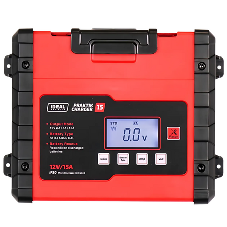 Prostownik Ideal Praktik Charger 15 LCD 12V do akumulatorów Kwasowe Żelowe