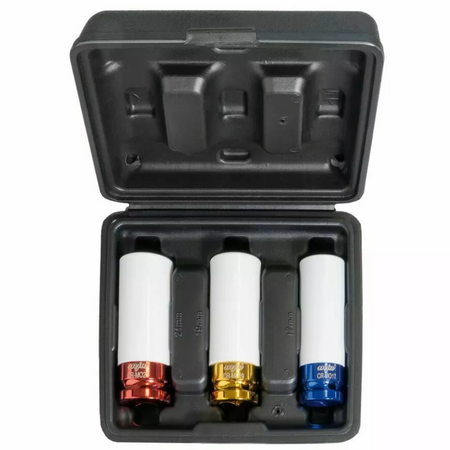 Zestaw nasadek 1/2" 6-kąt z tuleją zabezpieczającą długie