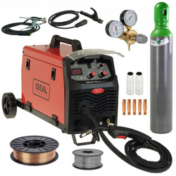 ZESTAW spawarka MIG Praktik 200 migomat 2w1 MMA FLUX półautomat spawalniczy