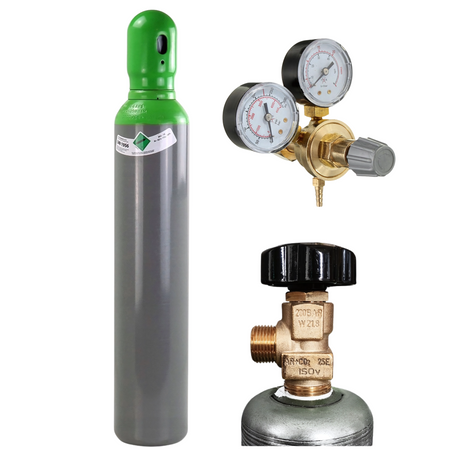 Butla MIX 8l pełna mieszanka Ar/CO2 150 bar + reduktor Ar/CO2 mini zestaw