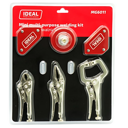 Zestaw spawalniczy IDEAL MG6011 kątowniki + szczypce + uchwyt masowy