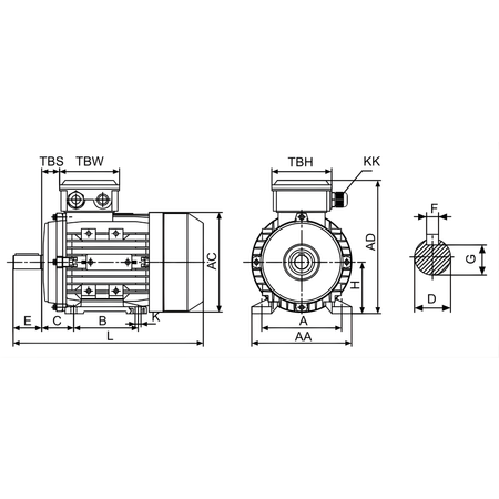 Silnik elektryczny trójfazowy 2,2 kW 1400 obr / min MS 90L2-4 B3