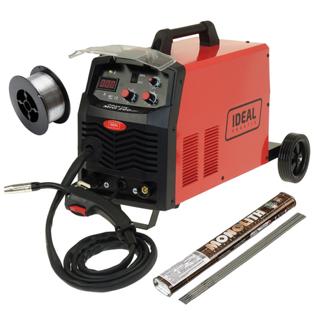 SPAWARKA MIG Praktik 200 migomat 2w1 półautomat MMA zestaw FLUX + elektrody