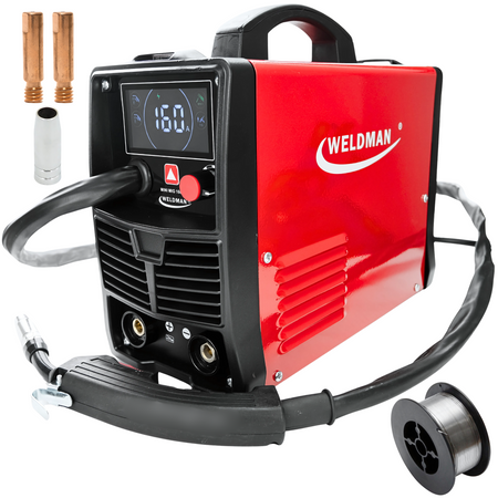 Spawarka Mini MIG 160 półautomat spawalniczy Weldman SYNERGIA Flux 2w1 drut