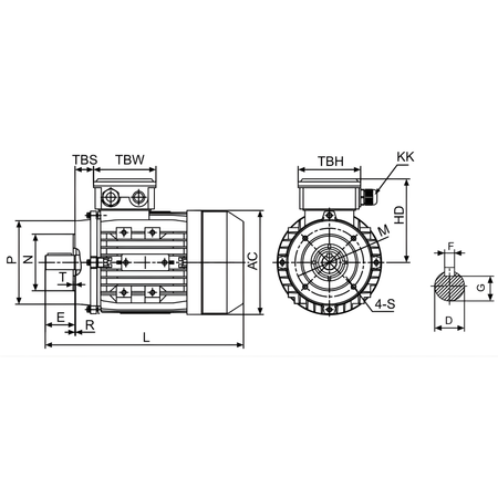 Silnik elektryczny trójfazowy 0,55 kW 1380 obr / min MS 71 3-4 B14