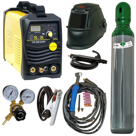Spawarka TIG THF 220S AC/DC zestaw butla reduktor maska 200A do alu PULS