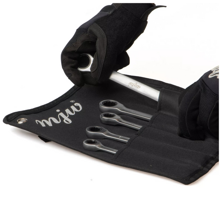 Komplet klucze płasko oczkowe z grzechotką 5 kluczy 10-19 mm