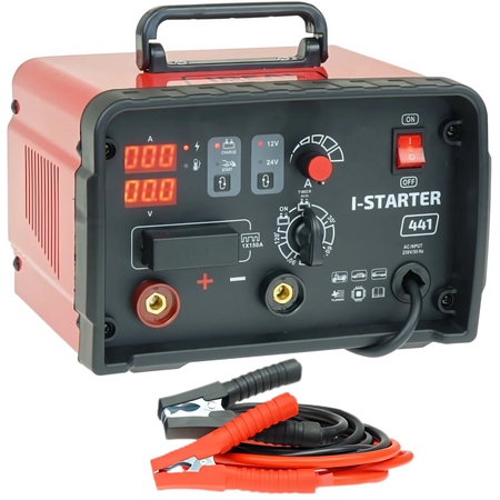 PROSTOWNIK samochodowy z rozruchem I-STARTER 441 IDEAL 230V Z PRZEWODAMI