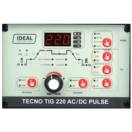 Spawarka TIG 220A ACDC do ALUMINIUM IDEAL 230V Puls HF INWERTOROWA IGBT MPX